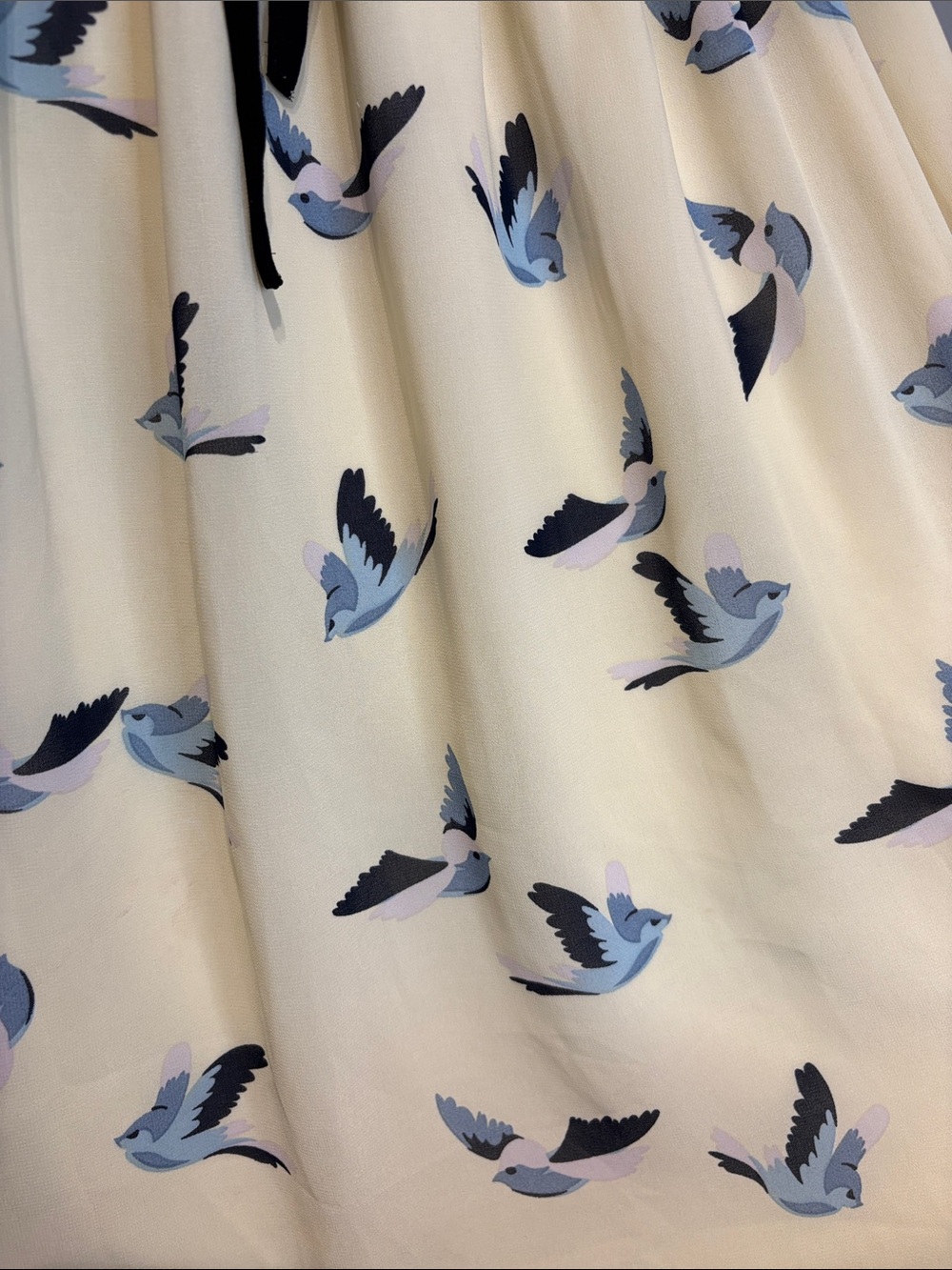 Pink Martini Blue Birds in Flight Flowy Skirt - Picture 4 of 6